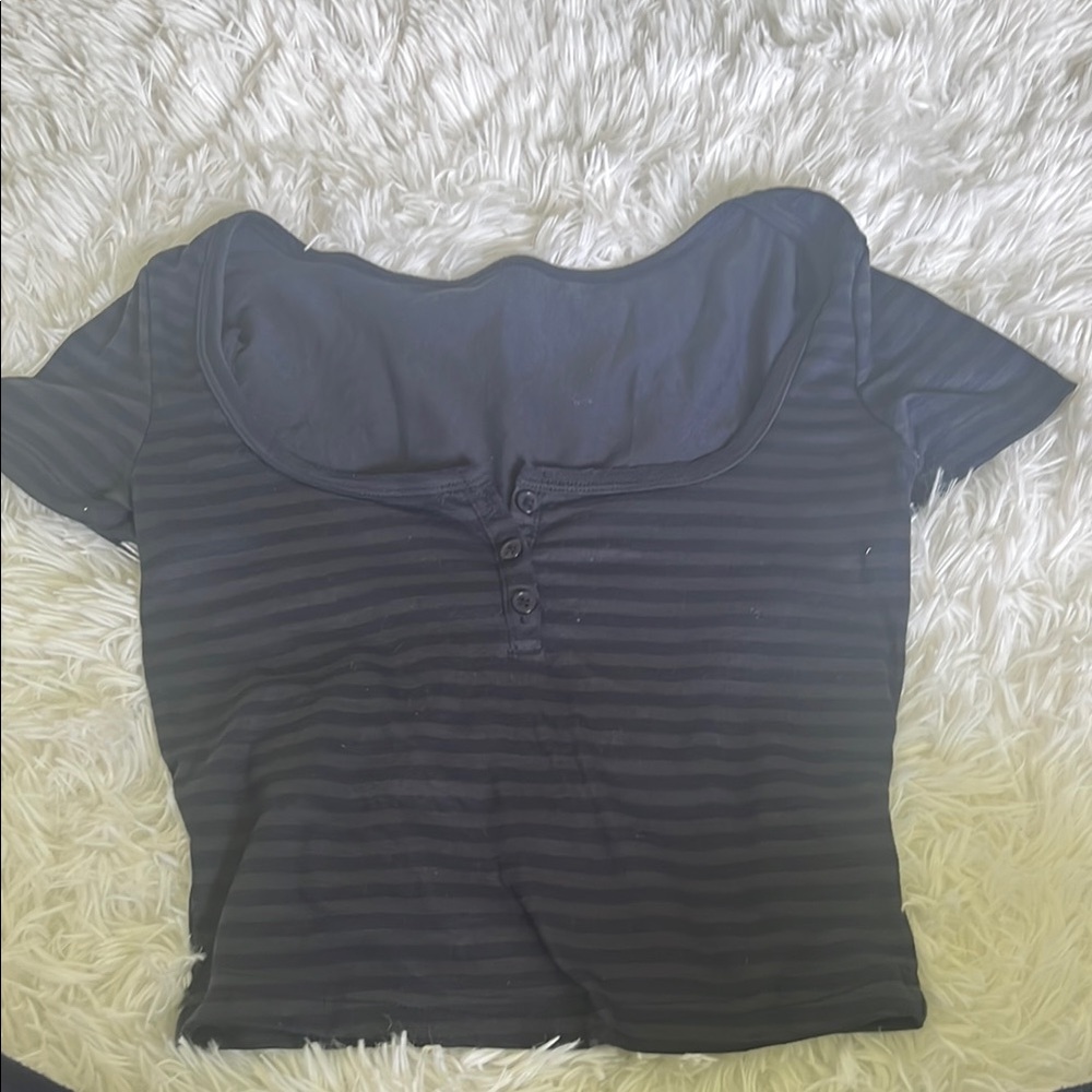 Striped black and navy blue Women's Top